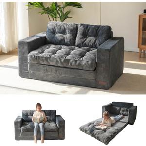 MAXYOYO Convertible Sofa Bed, Pull Out Loveseat Sleeper Sofa, 2 in 1 Folding Couch Bed