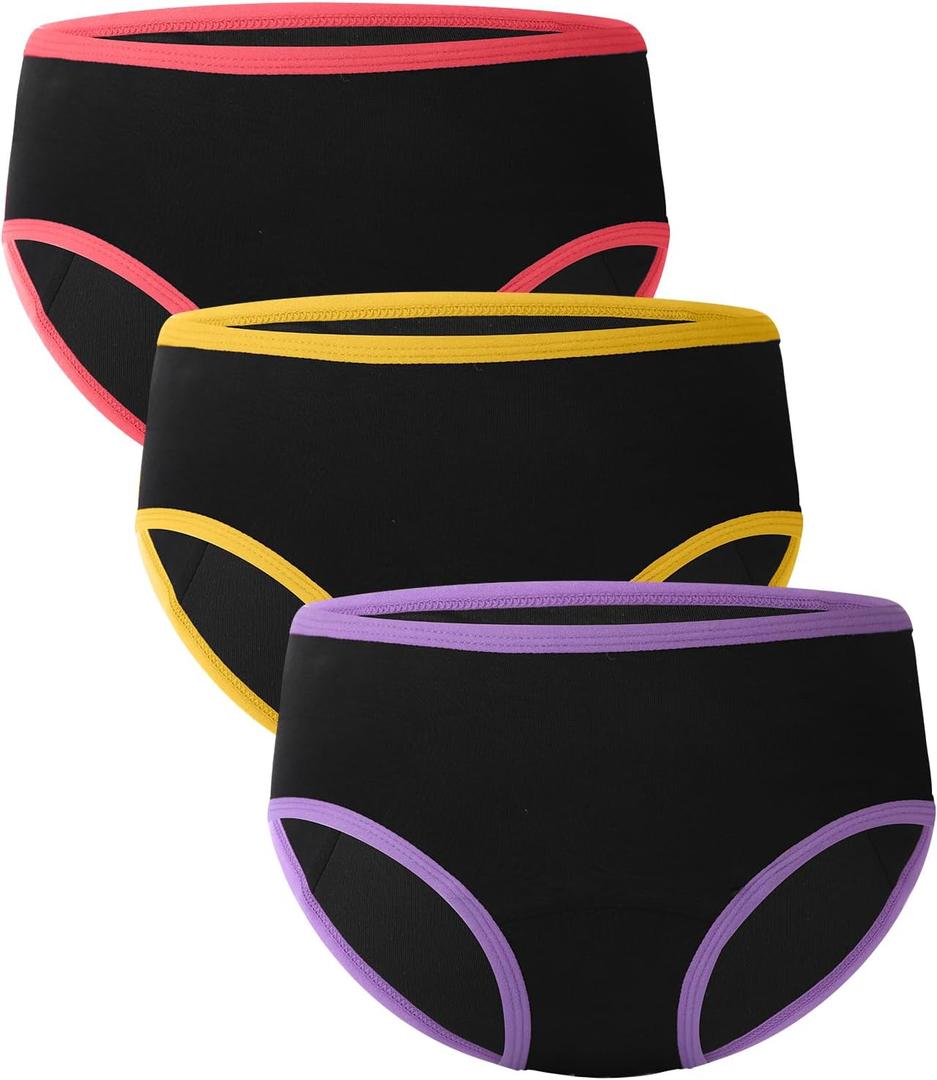 BAMBOO COOL Teens Girls Period Underwear Wider Lining Instant Absorption Menstrual Leakproof Briefs Soft Breathable Panties (XXXL)