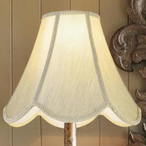 GO&SO Gold Lamp Shade Medium Bell Lamp Shades -Edge Petal Braid Design Scalloped Lamps Shade -6"Top x 13"Bottom x 10.6"Vertical Height (Spider) Replacement Lampshades for Table Lamps -Easy Assembly