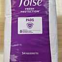 Poise Incontinence Pads for Women, Light Absorbency, Moderate Long Length, 54 Count (Packaging May Vary), 2 Pieces, 1/80 count