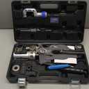 Hydraulic Pipe Crimping Tool Copper Tube Fittings with 1/2", 3/4", 1" Dies for Viega Pro-Press Elkhart Conex Includes 3/8", 1/2", 5/8", 3/4", 1" Dies for ASTM F1807 PEX Pipe Rings