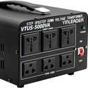 Yinleader 5000W Voltage Converter Transformer Step Up 110V-120V to 220V-240V or Step Down 220V to 110V AC Power Converter w/US Standard Power Cord,Circuit Breaker Protection