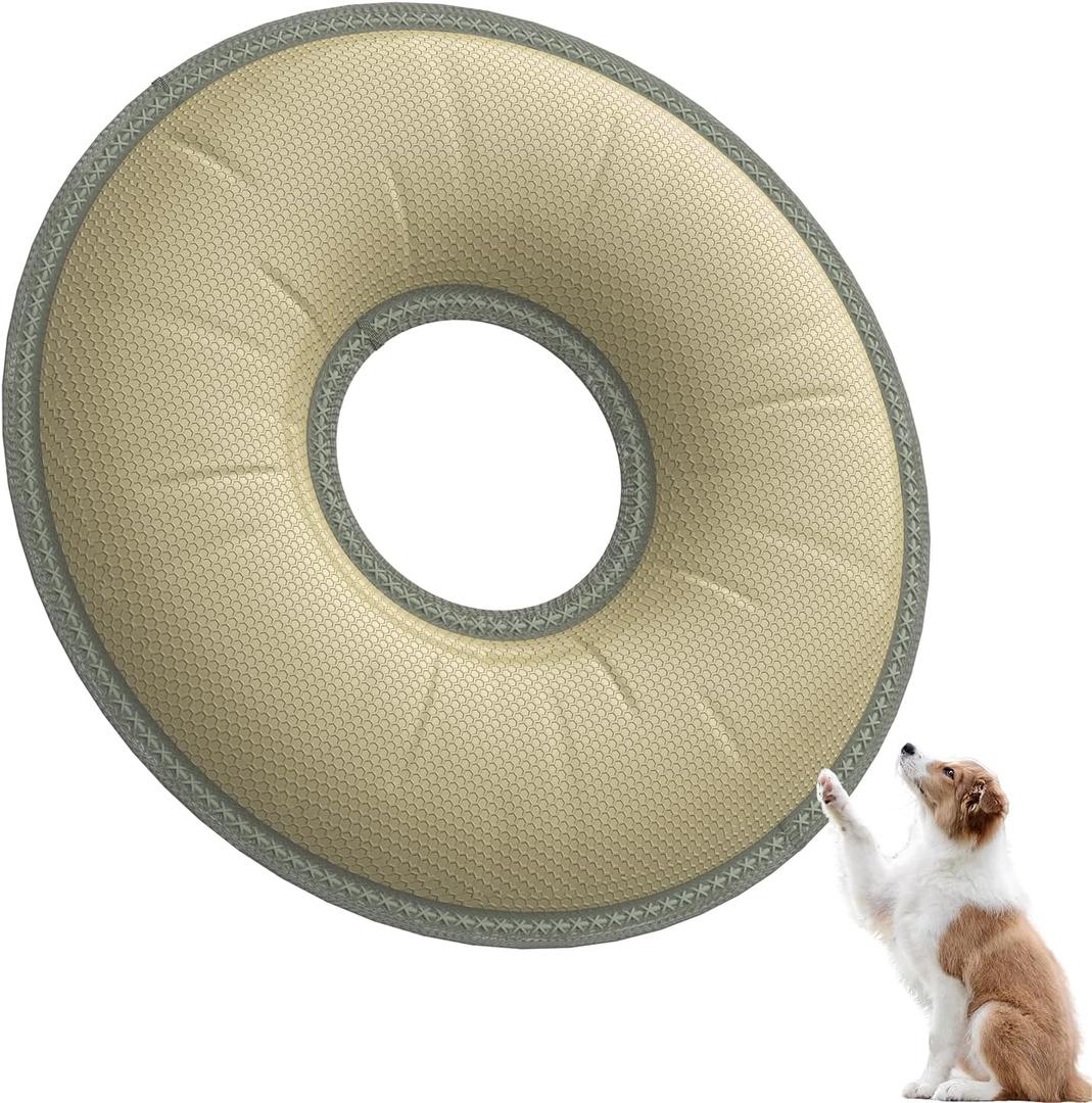 Soft & Safe Dog Flying Disc, 10 Inch Bite-Resistant Dog Toy for Medium Large Dogs, Gentle on Teeth, Waterproof, Anti-Dust, Outdoor Fetch Training Water Toy (Brown)