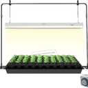 2ft Grow Light for Seed Starting,LED Grow Lamp for Indoor Plants,Seedling Grow Light with Stand,Seed Starter Light Kit with Natural White Spectrum,Height Adjustable,Iron Frame,Timer Outlet