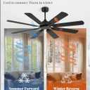 Fanbulous 62 Inch Ceiling Fans No Light with Remote, Modern Ceiling Fan Without Light, Dual Finish 8 Blades, Reversible Quiet DC Motor, 6 Speed, Large Ceiling Fan for Indoor or Covered Outdoor, Black