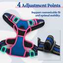 rabbitgoo Dog Harness No Pull with 2 Leash Clips, Adjustable Soft Padded, Reflective Oxford No Choke Pet Vest with Easy Control Handle for Large Dogs, Blue & Hot Pink, M