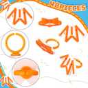 48 Pcs Orange Cartoon English Accessories Cupcake Ring Cartoon Birthday Decorations Orange English Cake Topper Ring Cupcake Topper for Birthday Baby Shower Party Decorations