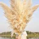 10 Stems 46" inch Dried Pampas Grass Decor Tall, Large Pompas Grass, Boho Neutral Home Decor Bouquet, Fluffy Pampass Grass for Floor Vase Wedding Floral Arrangements Wall Farmhouse Table Decor