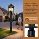 17'' Dusk to Dawn Outdoor Post Lights,Black Lamp Post Light Fixture, Waterproof Aluminum Outside Lamp Posts Light Outdoor Lighting, Pole Lantern for Yard Patio Pathway Garden Deck, E26 Base (1-Pack)