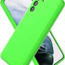 CUZMIGO for Samsung Galaxy S21 Plus Case Liquid Silicone, Slim Fit Thin Soft Shockproof Phone Case for Women Girl Men Cute, Upgraded Camera Protection and Microfiber Lining, Neon Green