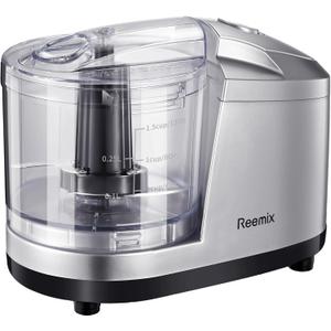 1.5-Cup One-Touch Electric Food Chopper, 100W Mini Food Processor Meat Grinder, Mix, Chop, Mince and Blend Vegetables, Fruits, Nuts, Meats, Stainless Steel Blade (Silver)