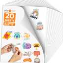 HTVRONT Sublimation Sticker Paper - 20 Pcs Glossy White Waterproof Sublimation Stickers