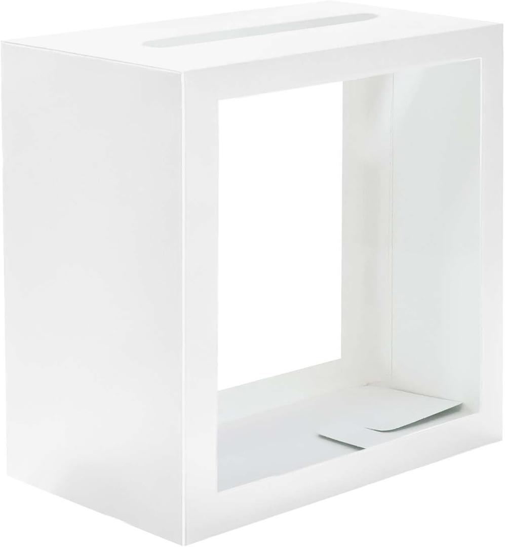 SietDESEO White Card Box for Party with Clear Window Large Gift Card Box Holder for Wedding Reception Birthday Graduation Baby Shower Raffle Ticket Box