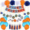 Skylety 53 Pieces Dart Battle Birthday Party Supplies Dart Gun Birthday Decorations Include Gun Happy Banner Paper Flower Pom Hanging Swirls Latex Balloons Tassel Garland Cake Cupcake Topper