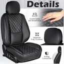Car Seat Covers Full Set, Black Faux Leather Waterproof Seat Protectors, Breathable with Lumbar Support, Front Seats Back Seat Covers,Wear-Resistant Universal Fit for Most Cars, Trucks, SUV