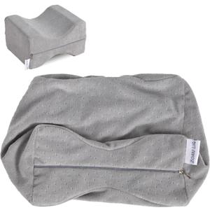 Knee Pillow Cover with Zipper 10" x 8" x 6.4", Replacement Leg Pillow Case, Knee Pillow Case Apply to Memory Foam Leg Pillow from ZOAN (Gray (Grey)