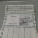 Lintex Fabric Tablecloth, 52 x 70 Inch Rectangle, Woven Geometric Stripe Modern Farmhouse Easy Care Table Cover 
