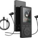 64GB MP3 Player with Bluetooth 5.3, Music Player with HiFi Sound for Sports Runners, 2.4" Screen MP3 Player Built in HD Speaker Voice Recorder FM Radio E-Book, Expanded Up to 128GB, Earphone Included (Black)