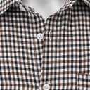 Mens Gingham Button Down Shirt Long Sleeve Dress Shirts Business Casual Shirts with Pockets (M)
