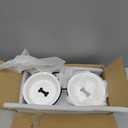 Cat & Dog Bowls - Ceramic Elevated Pet Raised Cat Food Bowls Set, 12 Ounce Small Dogs Bowls, Dishwasher Safe (2 Bone Pattern bowls & Black Stand)