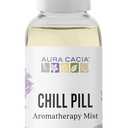 Aura Cacia Aromatherapy Mist, Chill Pill - Lavender, Sweet Orange and Patchouli Blend for Refreshing Rooms, Body Sprays, Meditation | 2 Fl Oz (Pack of 1)