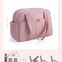 Wandering Nature Personal Item Travel Bag, Small Duffle Bag for Women with Wet Pocket & 14'' Laptop Compartment, Lightweight Carry on Weekender Duffel, Vertical pattern (Pink)