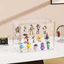 Clear Acrylic Blind Box , 3 Tier Acrylic Display Case for Figures, Dustproof Display Box with Magnetic Door and Riser Shelf , Stackable Display Cases for Collectibles, Figures, Toy(1 Pack)