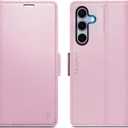 for Samsung Galaxy S25 Case Wallet with RFID Blocking Card Holder, PU Leather Kickstand Protective Flip Phone Cover Fit for Galaxy S25 6.2", Rose Gold