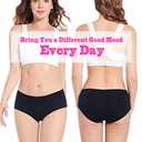 Molasus Women's Soft Cotton Briefs Ladies Mid-High Waisted Full Coverage Panties (Medium, Black-5pack)