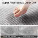 MontVoo Bath Mat,Chenille Absorbent Bathroom Mat Quick Dry Rubber Backed Bathroom Rugs Non Slip Washable Bath Mats,Ultra Thin Bathroom Rugs Fit Under Door,17"x24",Grey