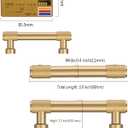 Amerdeco 10 Pack Champagne Bronze Knurled Cabinet Pulls 3 Inch(76mm) Hole Center Kitchen Cabinet Handles Drawer Pulls Cabinet Hardware ZH034