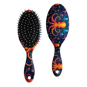 Hair Brush, Detangling Hair Brush, Soft Bristles for Effortless Tangle Removal, Detangler Hairbrush for Women Men Boys Girls Wet Dry All Hair Types (Orange Octopus)