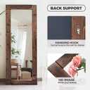 Full Length Mirror 65"x24" – Solid Wood Frame, HD Tempered Glass, Wall Mounted & Leaning, Rustic Modern Decor for Bedroom, Living Room, Entryway, Brown