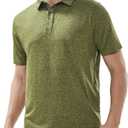 Men's Quick Dry Golf Polo Shirt Moisture Wicking Performance Short Sleeve Athletic Golf Shirts for Men, M