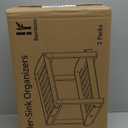 Bamboo Wood Under Sink Organizer 1 Pack, Pull Out Cabinet Organizer 2 Tier Under Sink Organizers and Storage with Sliding Drawer Sturdy Easy Assembly for Kitchen Bathroom Undersink (White, 2 Packs)