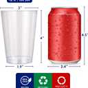 JOLLY CHEF 12 oz Clear Plastic Cups, 100 Pack Heavy-duty Party Glasses, Disposable Plastic Cups for Halloween,Thanksgiving Day, Christmas Party