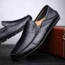 Go Tour Men's Premium Genuine Leather Casual Slip on Loafers Breathable Driving Shoes Fashion Slipper, 10.5 Size