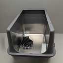 Enclosed Stainless Steel Cat Litter Box with Lid, XL Extra Large Litter Box for Big Cats, Metal Litter Pan High Sided, Never Absorbs Odors, Anti-Urine Leakage, Easy Cleaning, Include Scoop (B--Dark Gray)