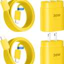 Phone 17 16 15 Charger Fast Charging,30W USB C Phone 17 16 15 Pro Max Charger Block &10FT Long Type C Cable Cord for i.Phone 17/Air/17 Pro/17 Pro Max/16/16 Plus/16 Pro/16 Pro Max/15/15 Pro Max,Yellow