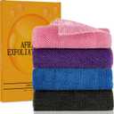 African Exfoliating Net, 4 Pieces African Net Sponge, Nylon African Bath Sponge Net, African Net Long Net Bath Sponge Shower Body Scrubber