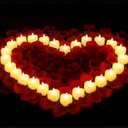 Honoson 1000 Pieces Artificial Rose Petals with 24 Pcs Flameless Heart Shaped LED Tealights Candles Special Romantic Night Decorations for Proposal Wedding Anniversary Table Decor(Yellow)