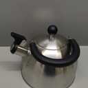 Primula Stewart Whistling Stovetop Tea Kettle Food Grade Stainless Steel, Hot Water Fast to Boil, Cool Touch Folding, 1.5-Quart, Brushed with Black Handle