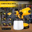 Cordless Paint Sprayer Airless for Dewalt 20V MAX Battery(Tool Only) HVLP Spray Paint with 800W Brushless Motor 4 Copper Nozzle 34oz(1000ml) Capacity 10 Paper Funnels Spray Paint Gun