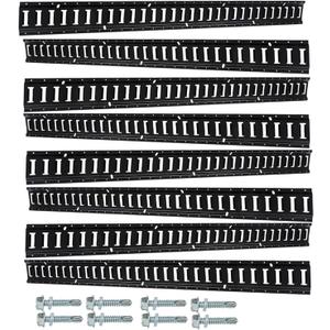 labwork 8 PCS Powder Coat Black E Track Tie Down Rail Kit 5 Foot for Garages Van Trailers Motorcycle Tie Downs Heavy Loads Up to 2000 lbs