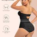 Slimers Strapless Shapewear Seamless Bodysuit - Tummy Control Sculpt Body Shaper : Removable Straps Butt Lifting Shapewear (Black, M)