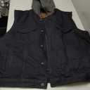 Milwaukee Leather MDM3015 Men's 'Rustic' Black Denim Motorcycle Riding Vest with Hoodie 3X-Large