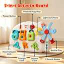Baby Push Walker Toddler Walking Toy with Busy Board & Activity Center