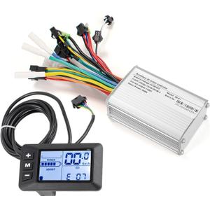 24V 36V 48V Electric Bike Controller Kit 17A 350W Brushless Motor Controller and Ebike LCD Display Electric Scooter Controller Electric Bicycle Speed Controller with Ebike Screen BLDC Controller