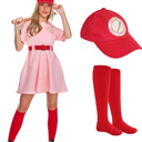 Morph - Pink Baseball Costume - Dottie Baseball Costume - Halloween Costumes For Women - Movie Character Costume Plus Size S
