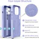 Supdeal Liquid Silicone Case for iPhone 13 Pro Max, [Camera Protection] [Anti Fingerprint] [Wireless Charging] 4 Layer Phone Case Protective Cover, Built-in Microfiber Case Cover, 6.7", Purple
